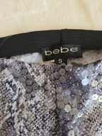 Bebe Vintage Sequin Snakeskin Two Piece Set Small