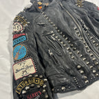 Double D Ranch Angels on Horseback Biker Jacket Black Leather Medium