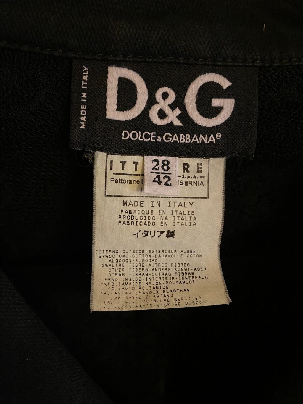 Designer Dolce&Gabbana D&G 90s Corset Gaultier Lace Black Blazer Size 28 S M