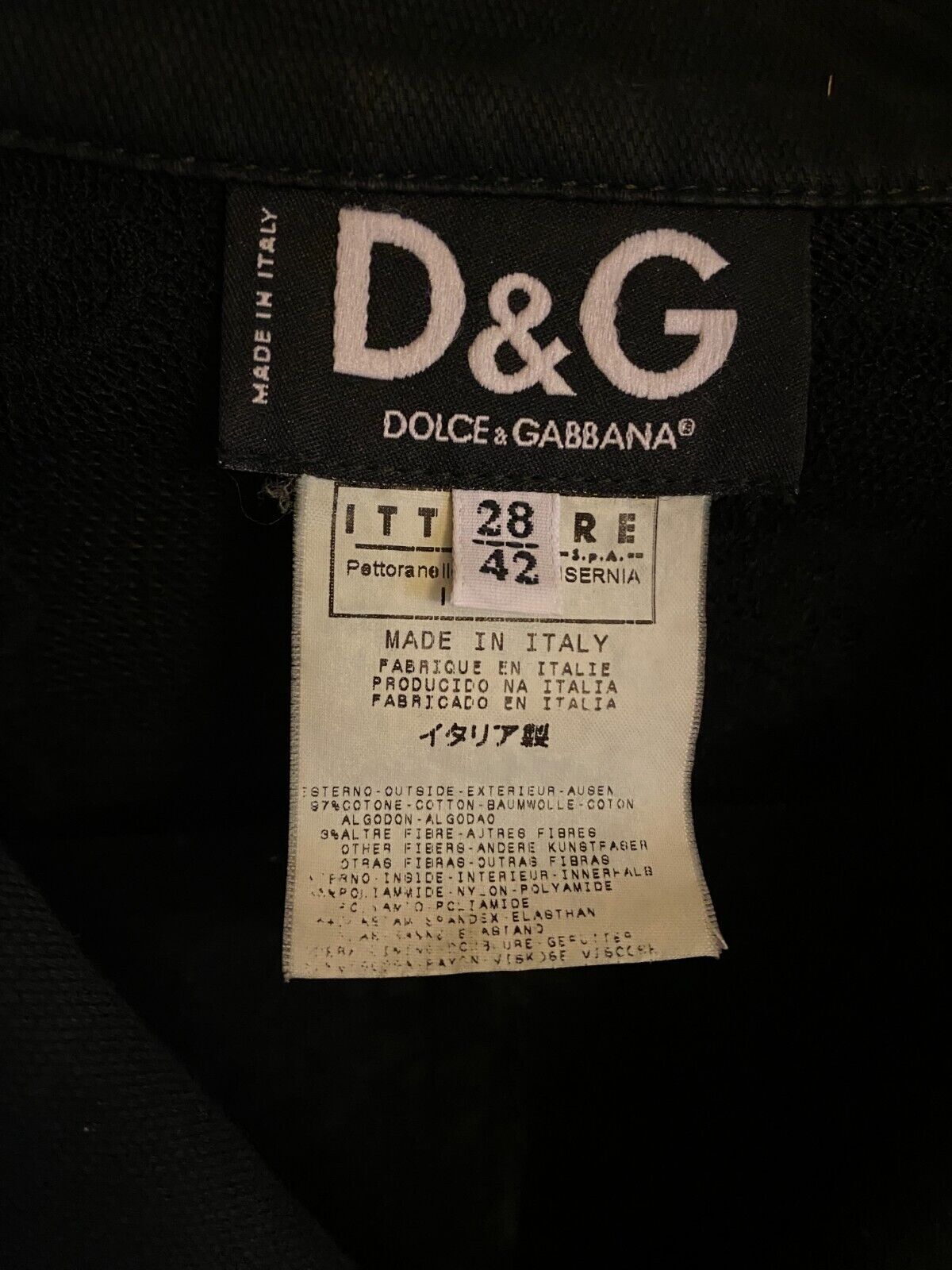 Designer Dolce&Gabbana D&G 90s Corset Gaultier Lace Black Blazer Size 28 S M