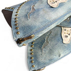 EL DANTES Pointy Blue DenimStiletto Boots RARE Sz 39 / 8 Y2K Vintage