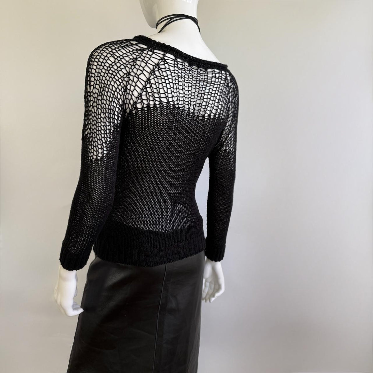 Cop Copine Open-Knit Mesh Sweater Top Small