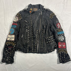 Double D Ranch Angels on Horseback Biker Jacket Black Leather Medium