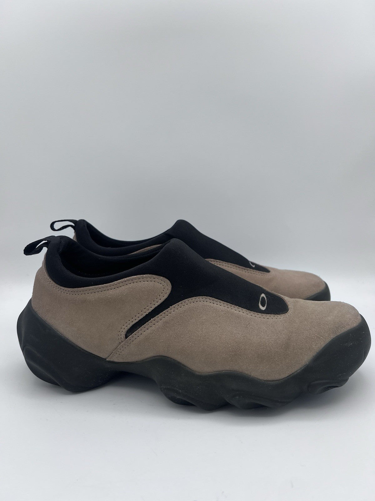 Oakley Moc Shoes Tan Suede & Black Slip-On Hiking Shoe Mocs Men's 11.5 Flesh X