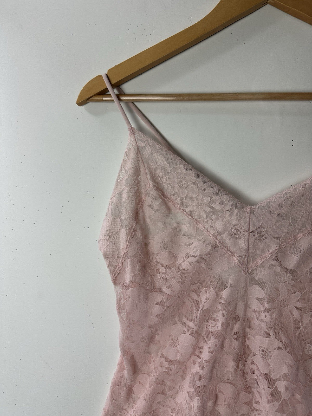 Victorias Secret Lace Chemise Pink Lingerie Slip Dress Babydoll Sheer Coquette M