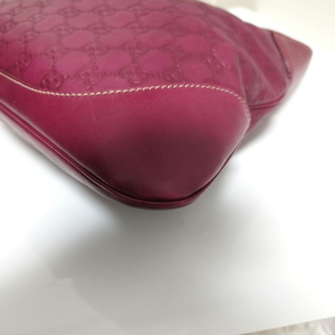 GUCCI Jackie Shima Leather Shoulder Bag Red Purple Hobo 153029