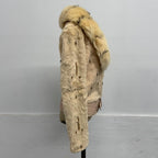 Vintage Y2K Pastel Pink Rabbit and Fox Fur Jacket
