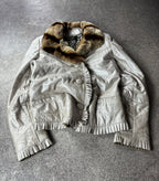 Vizio Lambskin Leather Jacket with Fur Collar Y2K