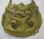 Jamin Puech Green Patent Leather Handbag with Braided Belt