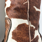Giuseppe Zanotti Crystals Cow Print Pull On Western Cowgirl Heeled Boots 7