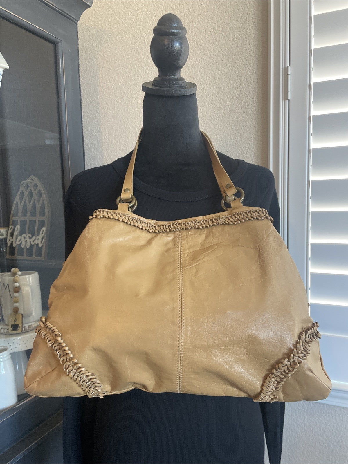 Nordstrom 1980s Shoulder Bag Fringe Camel Leather