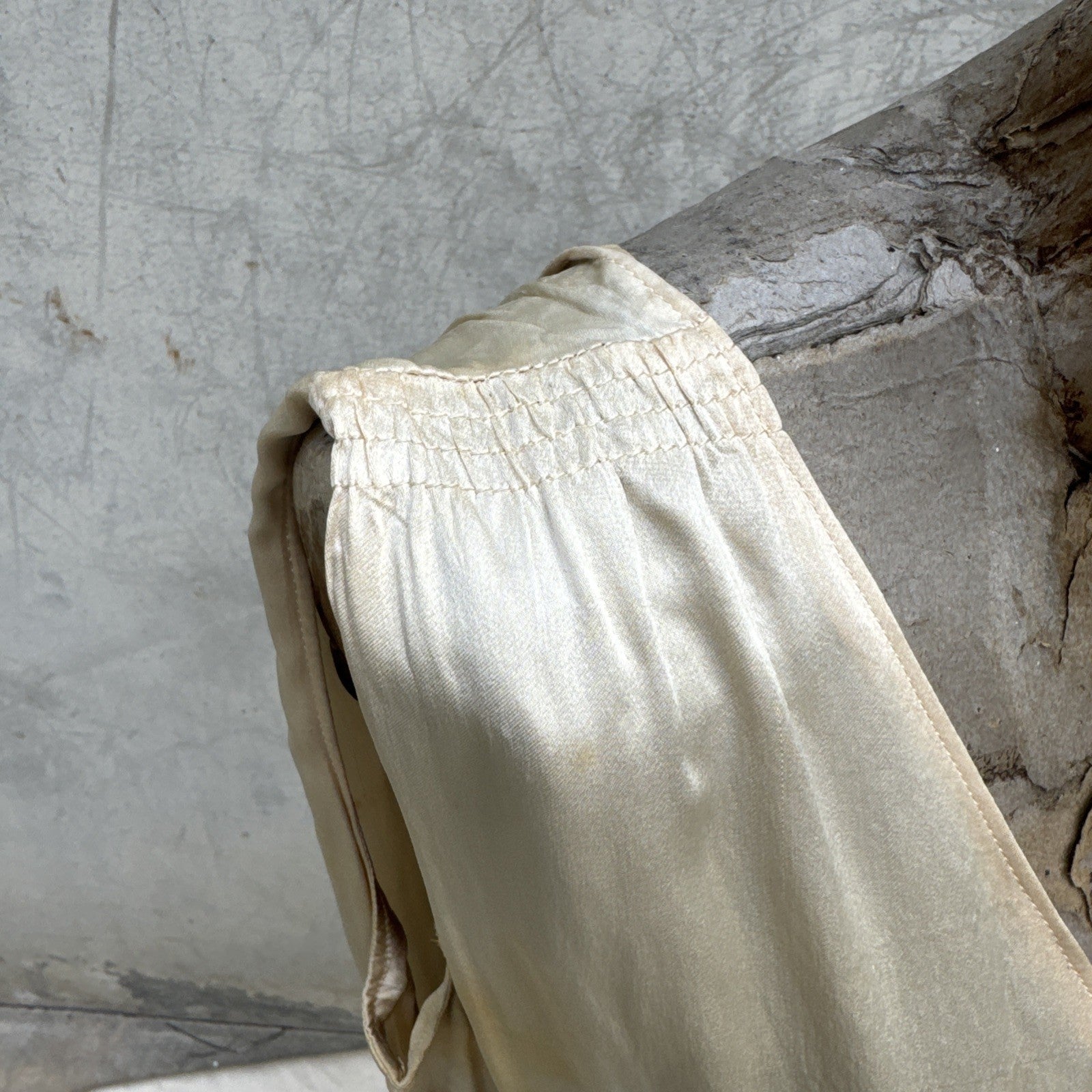 Vintage 1930s White Candlelight Silk Satin Gown Bias Cut Wedding Bridal Dress