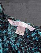 Y2K Victoria’s Secret Blue Leopard Print Lingerie Nightie Slip Dress Size Small