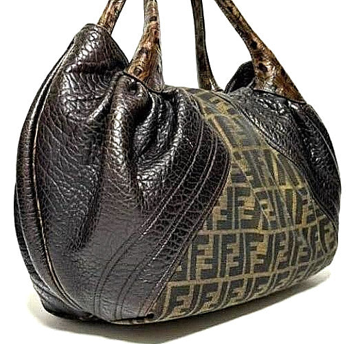 Fendi Zucca Spy Bag Dark Brown Canvas and Leather