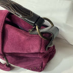 Francesco Biasia Split Leather Handbag - Purse - Maroon Soft Leather