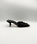 Gucci Black Canvas GG Monogram Kitten Heels with Braid Accent Size EU 35.5