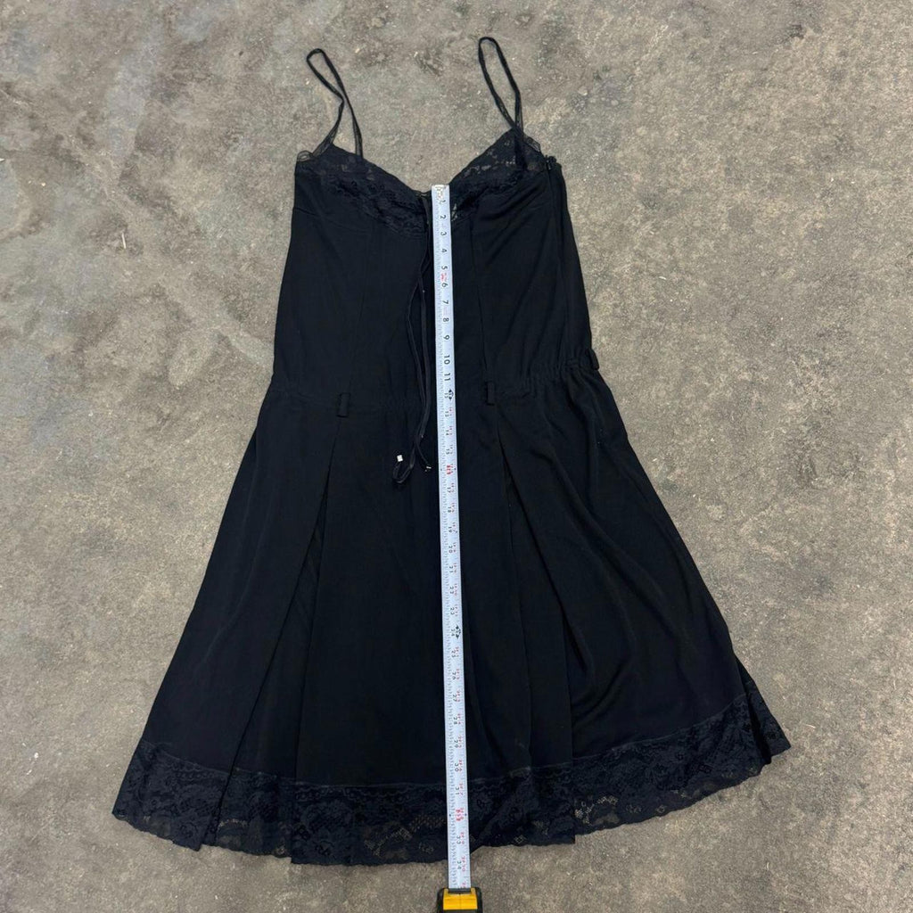 Vintage Y2K Black Dolce & Gabbana Lace-Trim Slip Dress