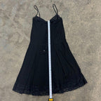 Vintage Y2K Black Dolce & Gabbana Lace-Trim Slip Dress