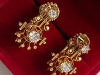 Beautiful Vintage 19th Century Victorian Era ,14k Solid Gold SI Diamond Earrings