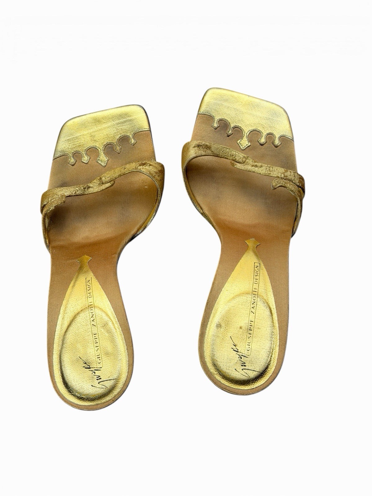 Rare Vintage Giuseppe Zanotti Gold Snake Heels