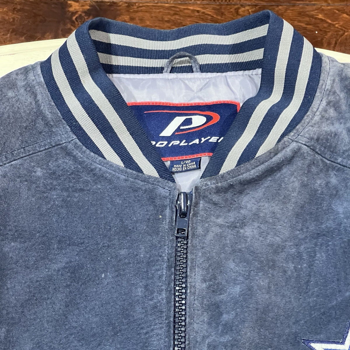 Vintage Dallas Cowboys Pro Player Large Suede Leather Jacket