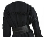 Tom Ford for Gucci F/W 2002 Collection Fox Trim Sweater with Leather Obi Belt 44
