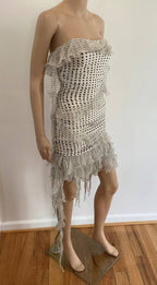 EMANUEL UNGARO VINTAGE S/S 2003 RUNWAY RUCHED MINI DRESS SIZE 38