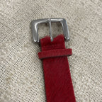 Vintage Gap Genuine Leather Red Pony Hair Textured Belt Size S/M
