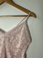 Victorias Secret Lace Chemise Pink Lingerie Slip Dress Babydoll Sheer Coquette M