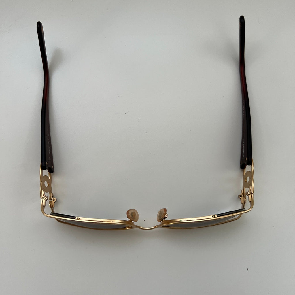 VTG 90s CHANEL Interlocking CC Logo Gold Frame Gradient Lenses Marked Sunglasses