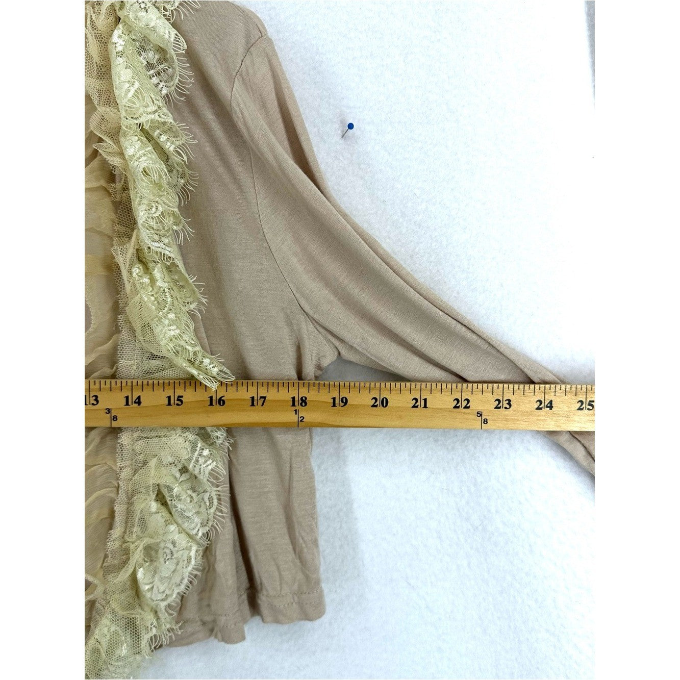 LM Lulu Paris Bahamas Lace Ruffle Tie Cardigan Large
