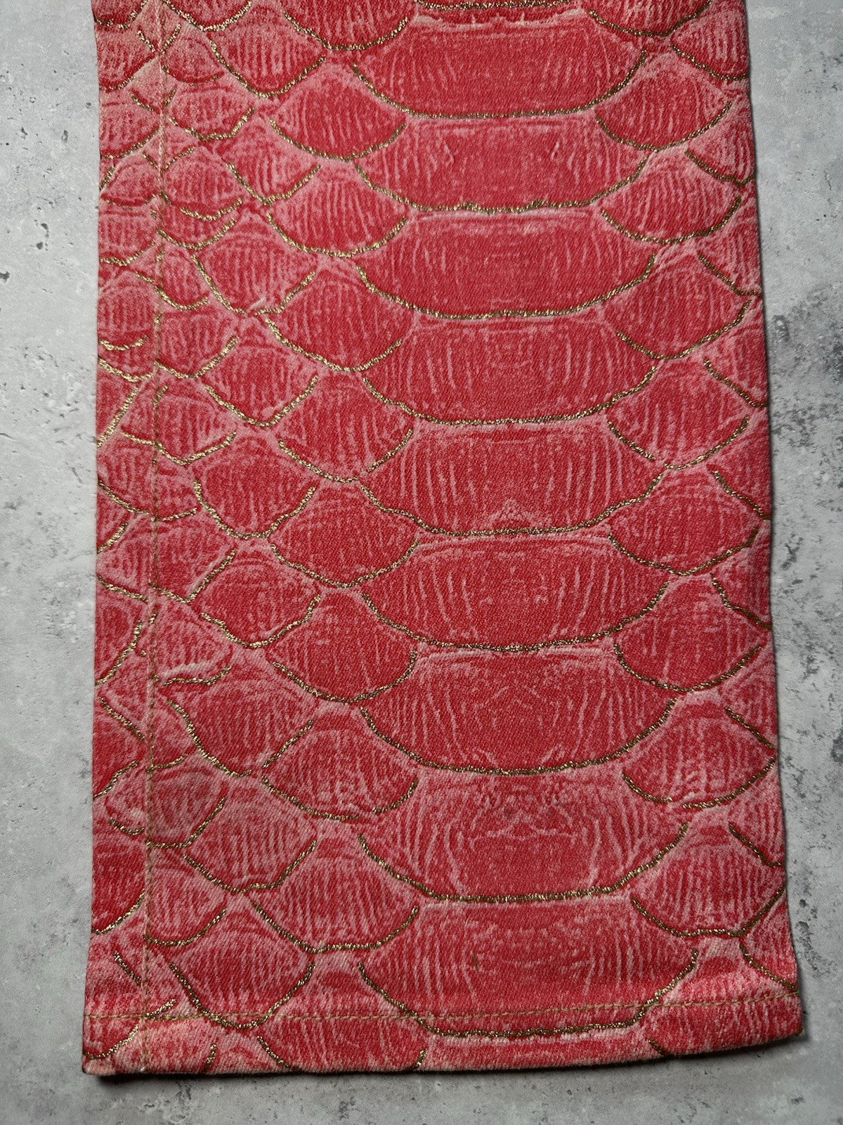 Roberto Cavalli S/S1999 Pink Python Glittered Swarovski Jeans