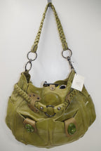 Jamin Puech Green Patent Leather Handbag with Braided Belt