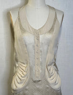 Balenciaga Silk by NICOLAS GHESQUIERE Cream Tank Blouse FR36 S , Vintage 2009
