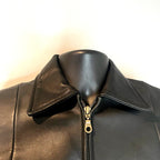 Vintage Black Leather Jacket American Base Womens Small Fitted Biker