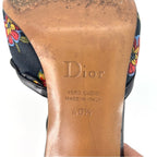 Vintage Dior SS 2002 Floral Print Bow Detail Pointed Toe High Heel Pumps 40.5