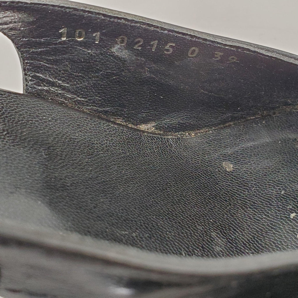 Gucci 1990s Black Leather Slingback Sandals Size 8.5