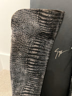 GIUSEPPE ZANOTTI Suede Croc Print Ballet Flat Pull On Boot Boots 38.5 / 8.5 Zip