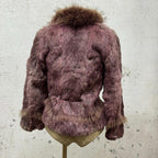 Vintage Y2K Mauve Rabbit & Coyote Fur Jacket