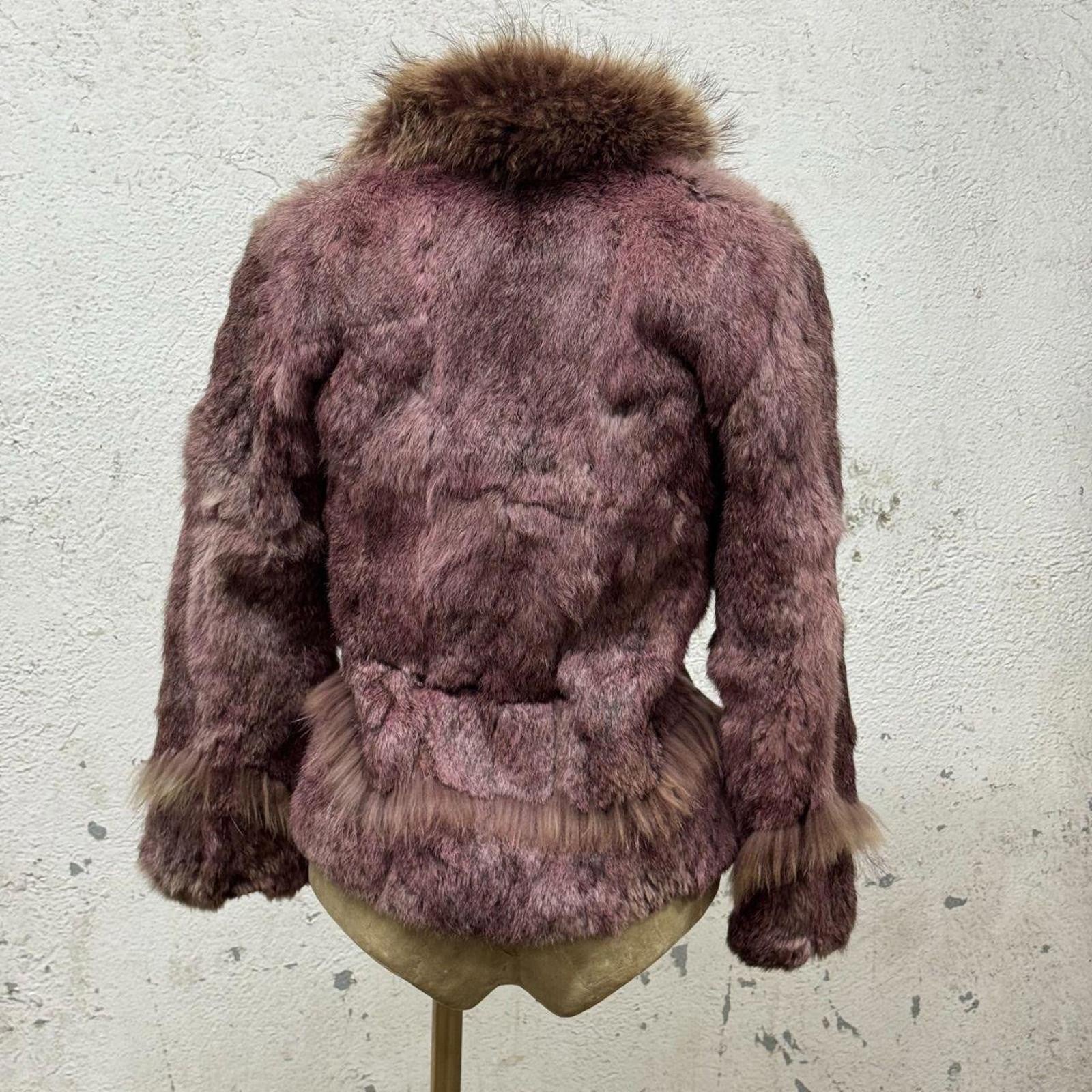 Vintage Y2K Mauve Rabbit & Coyote Fur Jacket