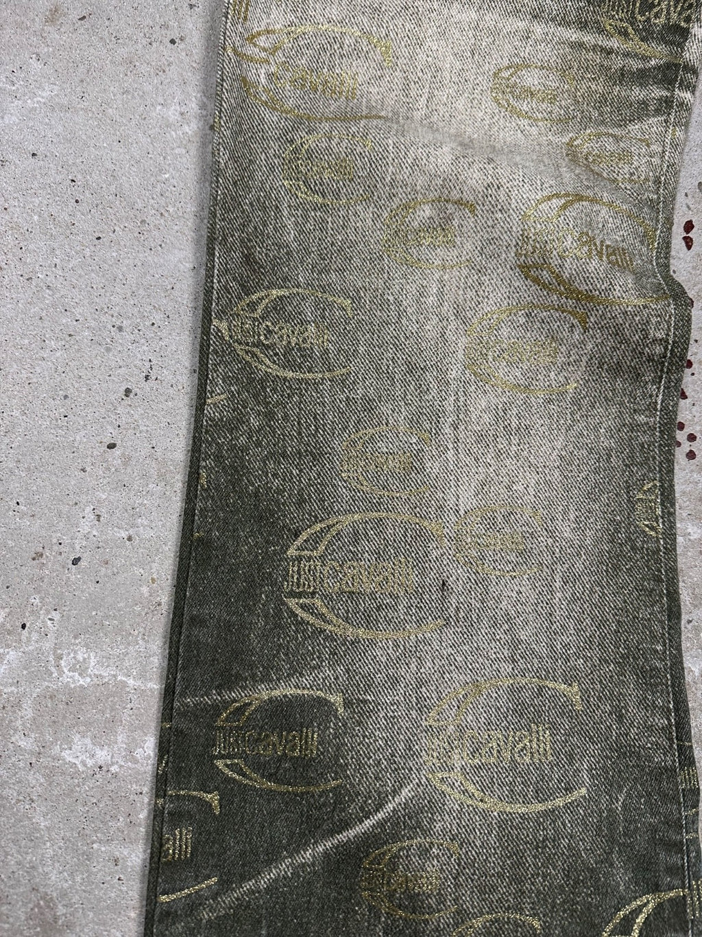 Vintage 2000s Roberto Just Cavalli Monogram Flare Denim Pant Bootcut Print