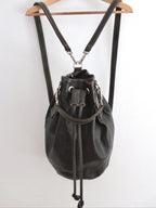 Rugby Ralph Lauren Black Drawstring Bucket Bag Large