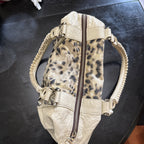 BE & D Garbo Natural Beige Leather Large Studded Tote