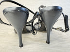 Vintage Casadei Black Leather Strappy Rhinestone Heel - Women's Size 6.5