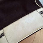 Prada Archive Vintage Y2K Bag 2000s Leather Shoulder Pu Brown Beige Silver Used