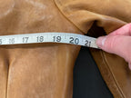 Double D Ranch Leather Jacket Brown Fringe Studded Western Medium