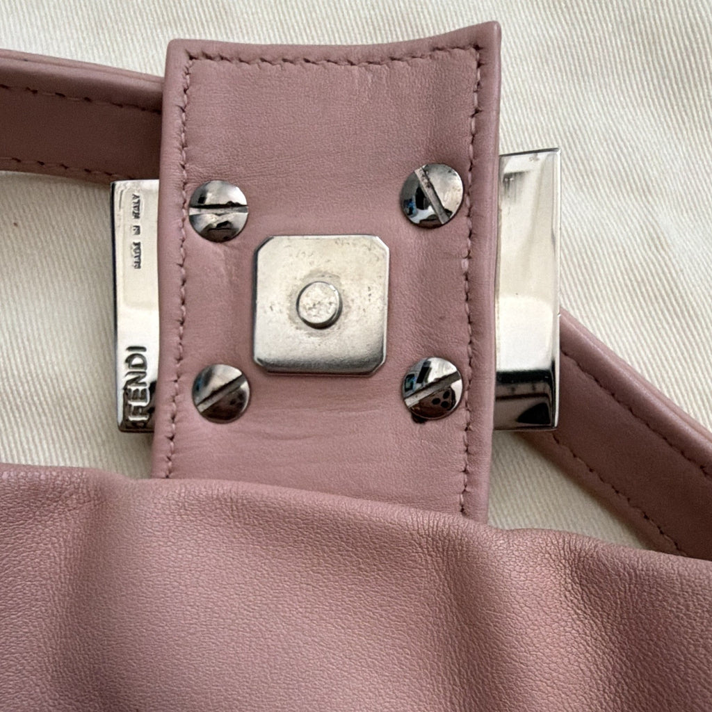 Fendi Pink Shoulder Bag Silver Logo Hardware Dust Bag