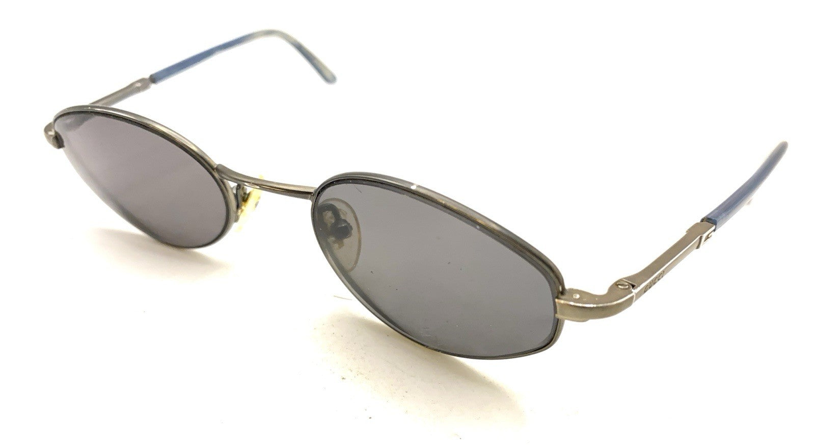 Gucci GG Light Gray Blue Metal Oval Eyeglasses Frames 49-20 Designer Men Women
