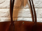Polo Ralph Lauren Vintage Big Pony Embossed Leather Tote Bag Brown Large
