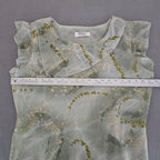 Vintage Y2K Sage Green Tiered Two Piece Skirt Set Size 14